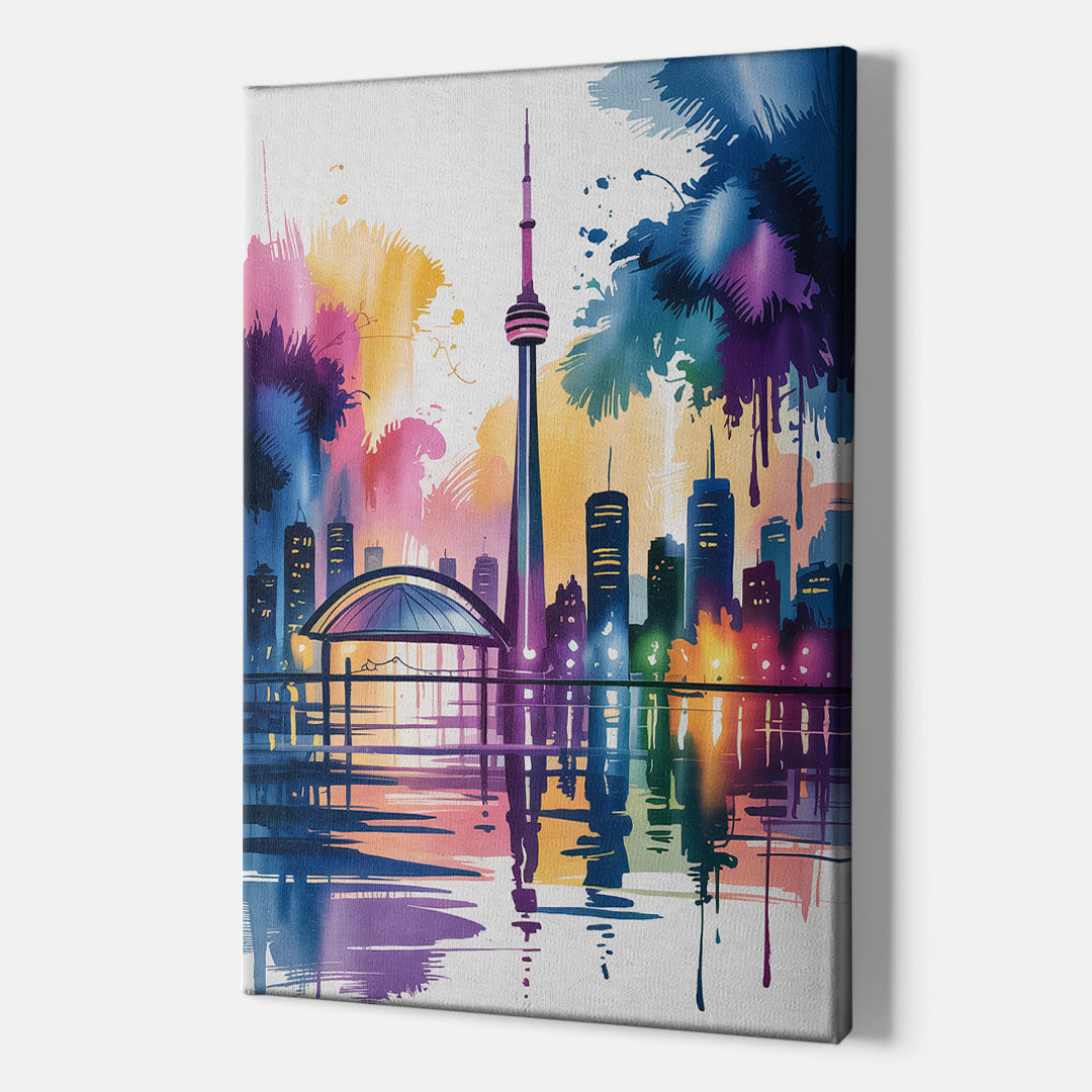Toronto City Lights - Canvas Print Art Sides