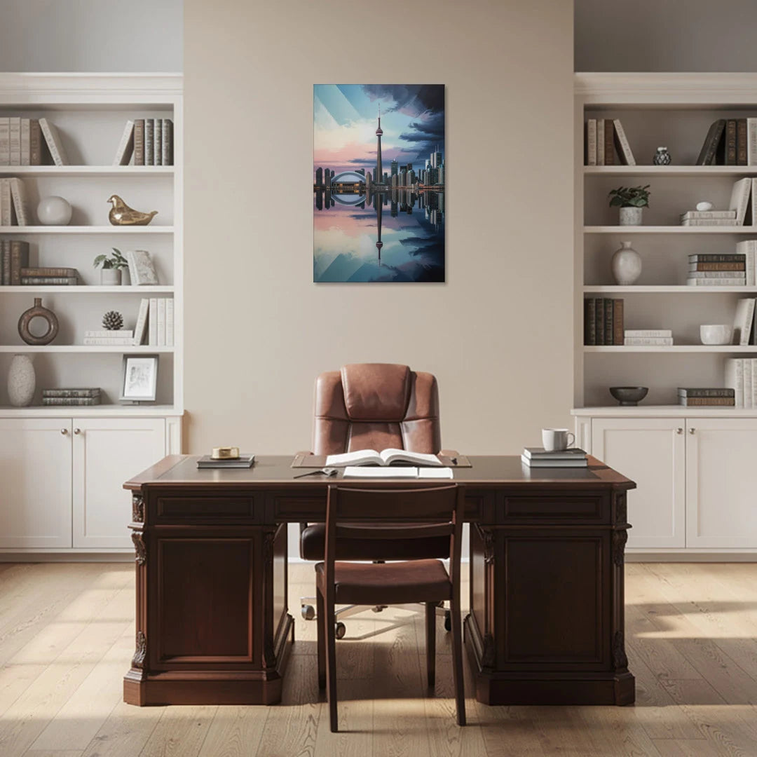 Toronto Cityscape Panorama - Canvas Wall Art - Office - 24x36