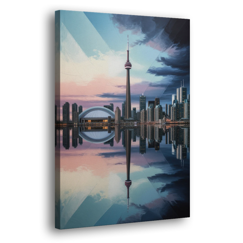 Toronto Cityscape Panorama - Canvas Wall Art - Side