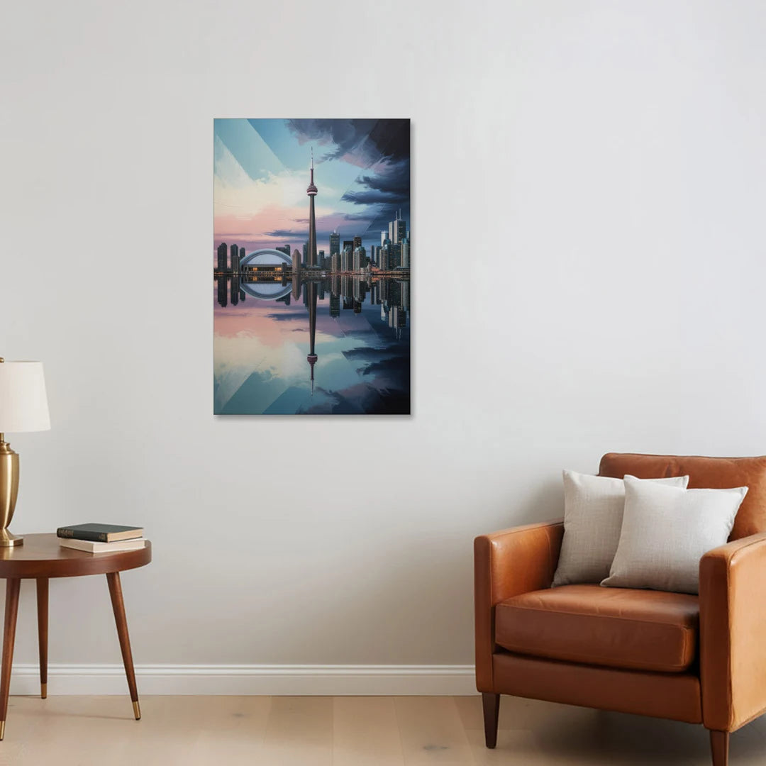 Toronto Cityscape Panorama - Canvas Wall Art - Sofa - 24x36