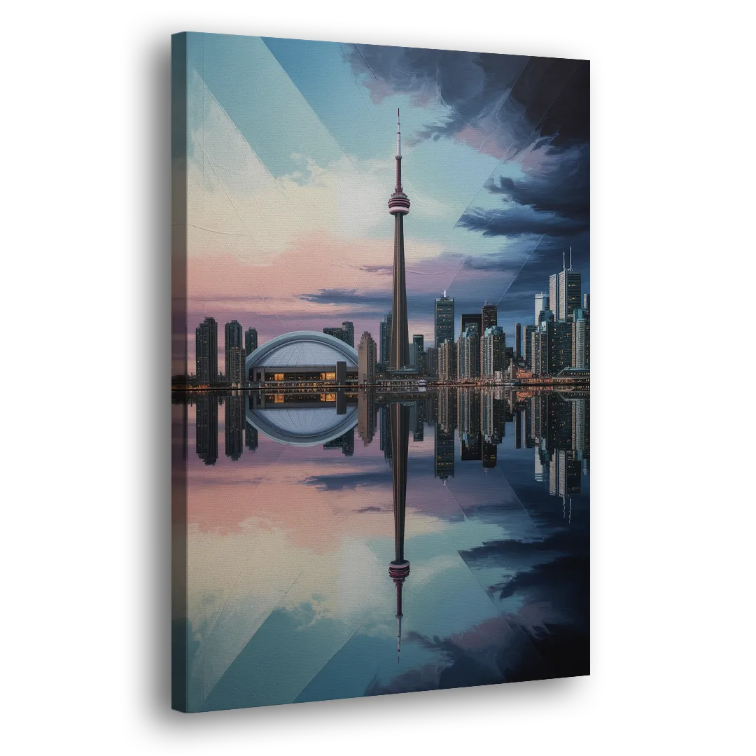 Toronto Cityscape Panorama Side - Canvas Wall Art