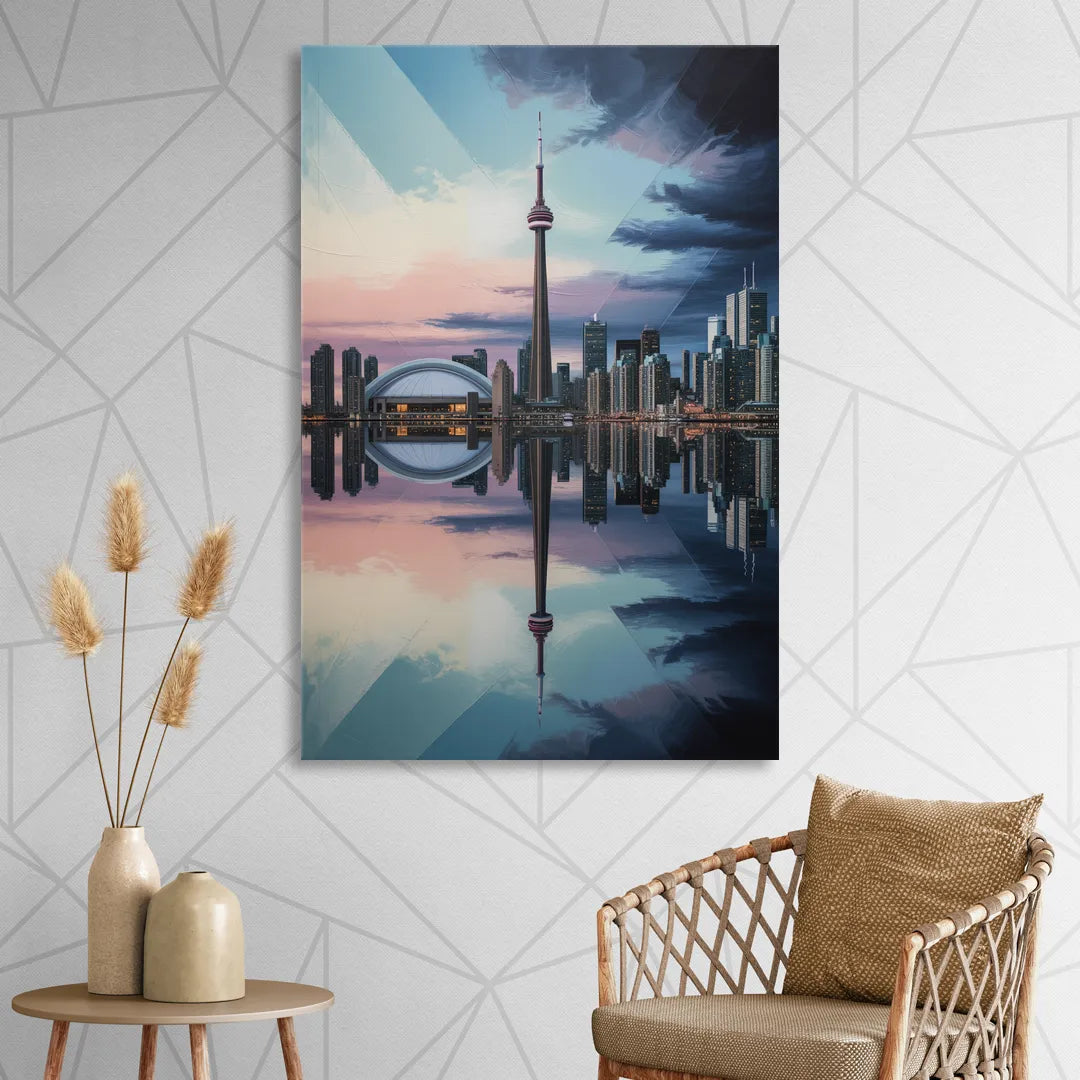 Toronto Cityscape Panorama Sitting Room - Canvas Wall Art