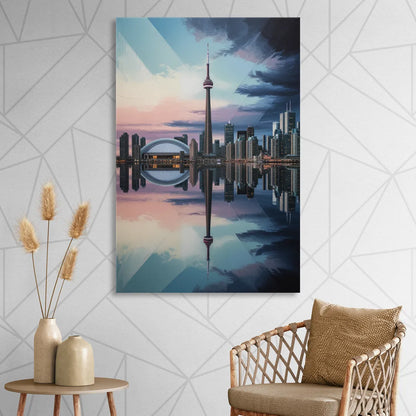 Toronto Cityscape Panorama Sitting Room - Canvas Wall Art