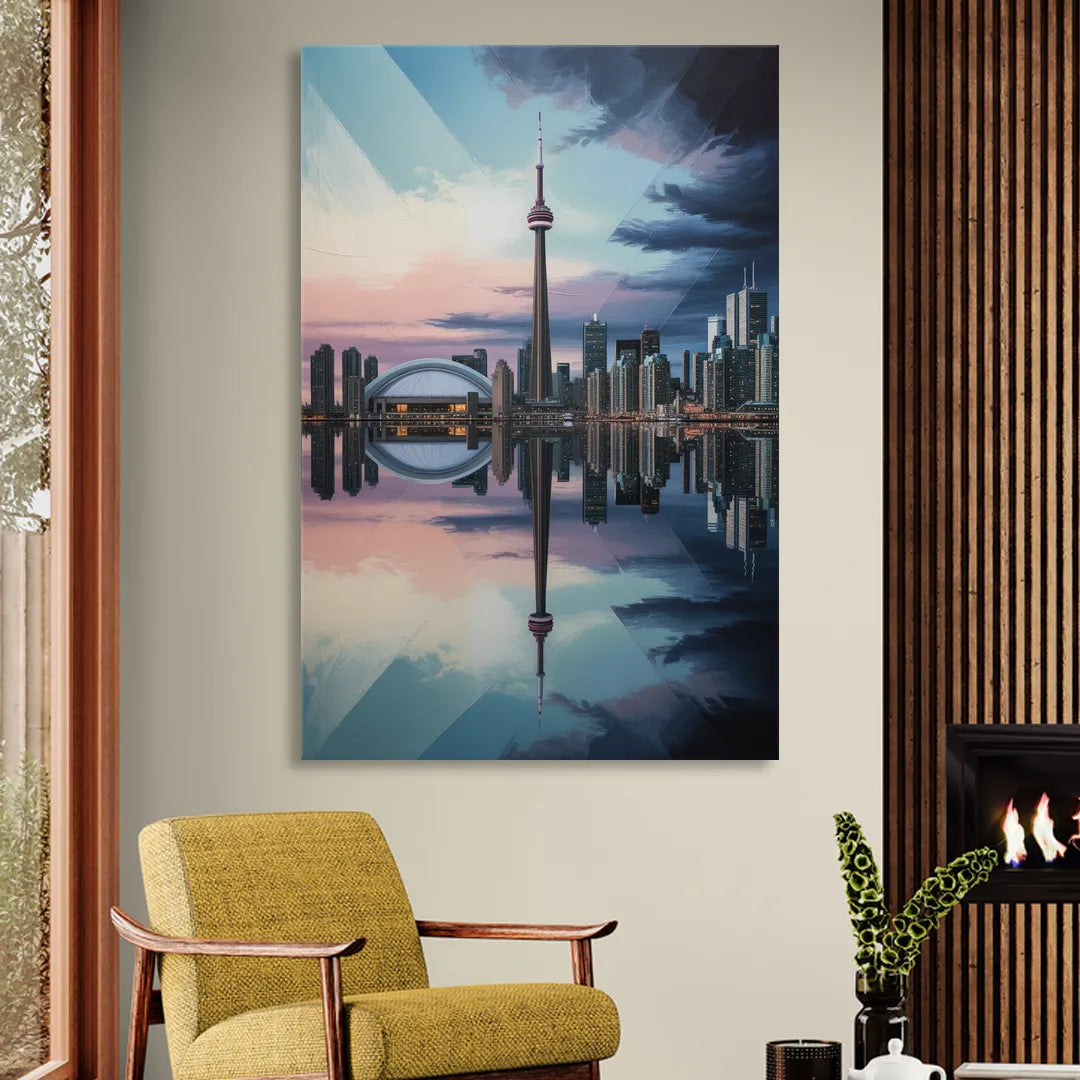 Toronto Cityscape Panorama Living Room - Canvas Wall Art