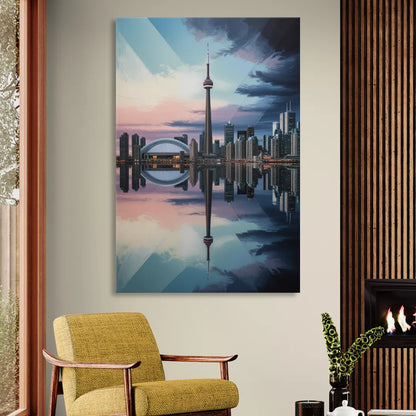 Toronto Cityscape Panorama Living Room - Canvas Wall Art
