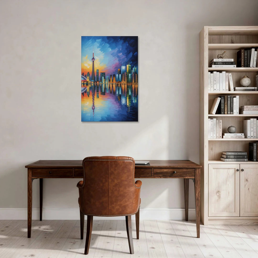 Toronto Downtown Nightscape - Canvas Wall Art - Office - 24x36