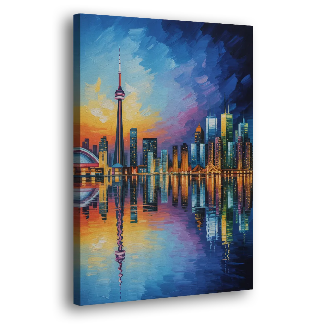 Toronto Downtown Nightscape Side - Canvas Wall Art