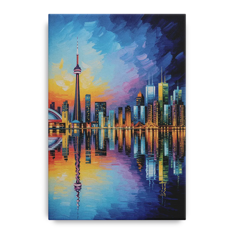 Toronto Downtown Nightscape Front - Canvas Wall Art