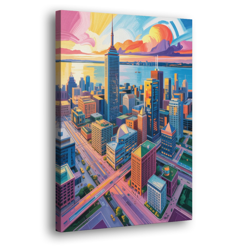 Toronto Financial District - Canvas Wall Art - Side