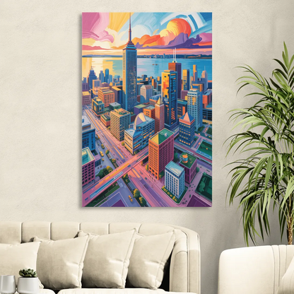 Toronto Financial District Living Room - Canvas Wall Art