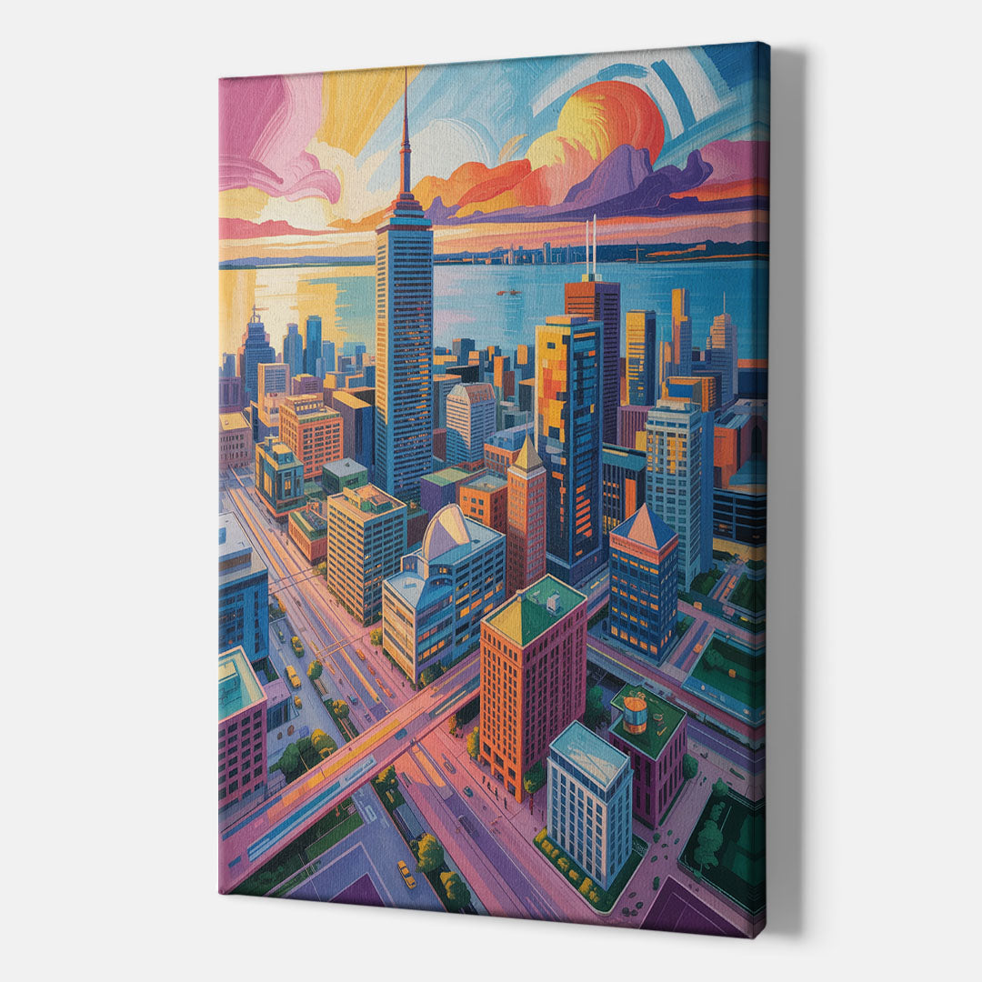 Toronto Financial District - Canvas Print Art Sides
