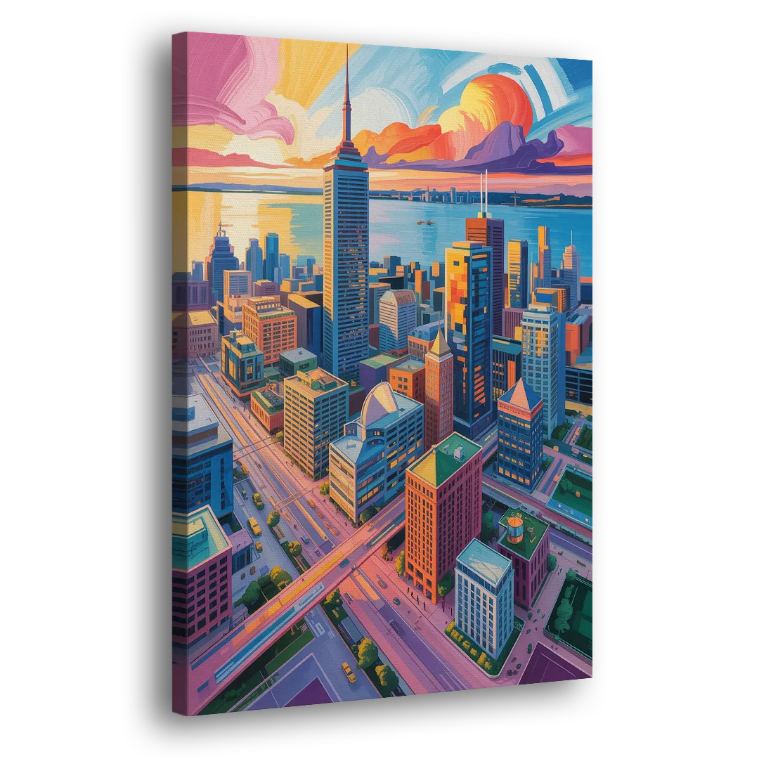 Toronto Financial District Side - Canvas Wall Art