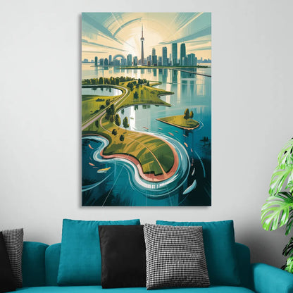 Toronto Island Aerial View Sitting Room - Canvas Wall Art