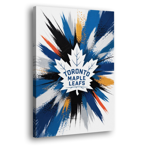 Toronto Maple Leafs Vibrant Abstract Wall Art - Canvas Wall Art - Side