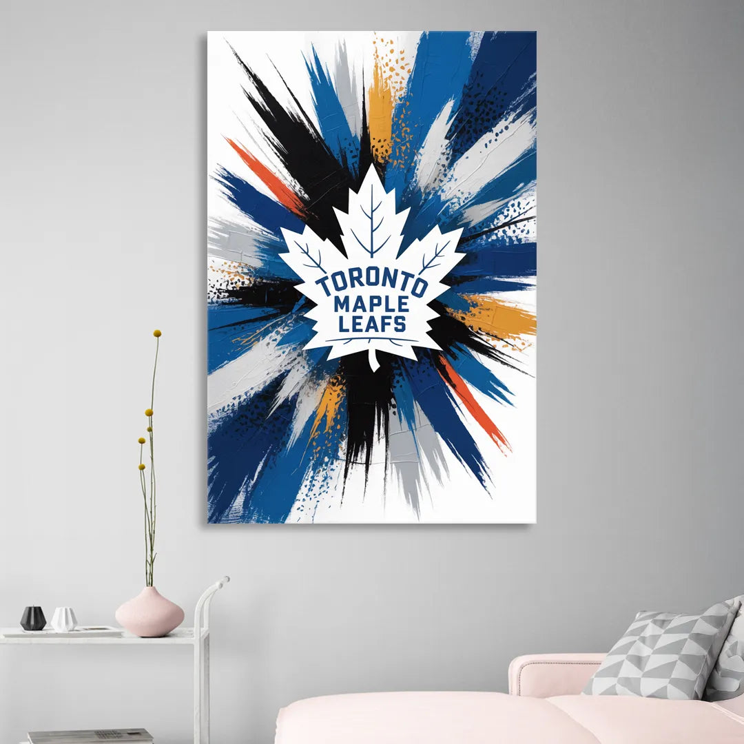 Toronto Maple Leafs Vibrant Abstract Wall Art Living Room - Canvas Wall Art