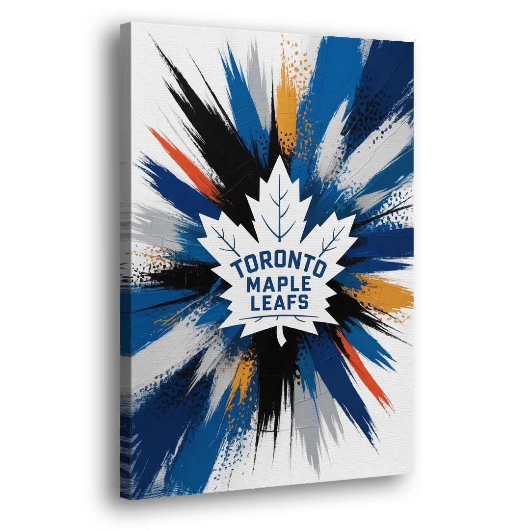 Toronto Maple Leafs Vibrant Abstract Wall Art Side - Canvas Wall Art