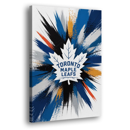Toronto Maple Leafs Vibrant Abstract Wall Art Side - Canvas Wall Art