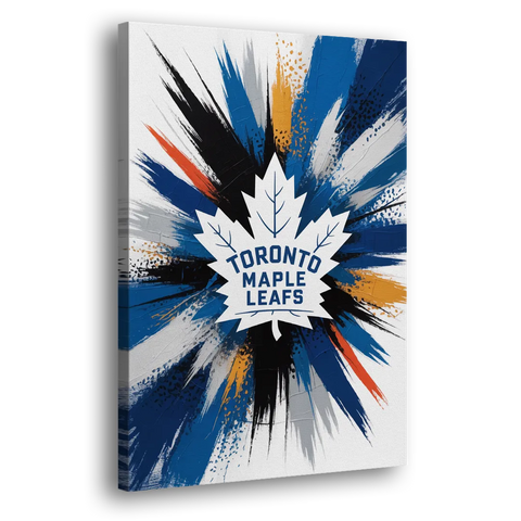 Toronto Maple Leafs Vibrant Abstract Wall Art - Canvas Wall Art