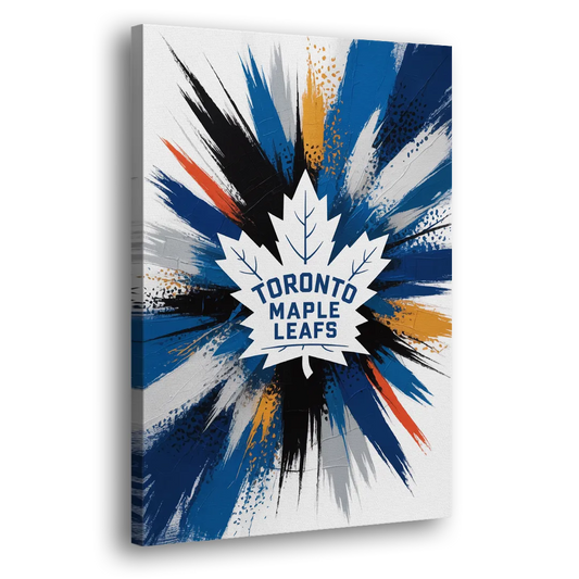Toronto Maple Leafs Vibrant Abstract Wall Art Side - Canvas Wall Art