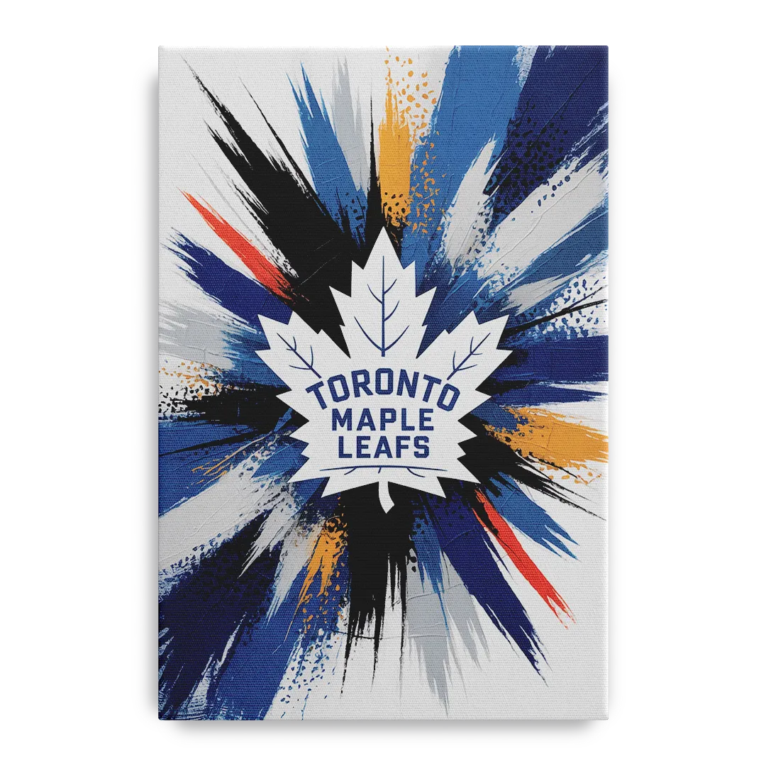 Toronto Maple Leafs Vibrant Abstract Wall Art Front - Canvas Wall Art