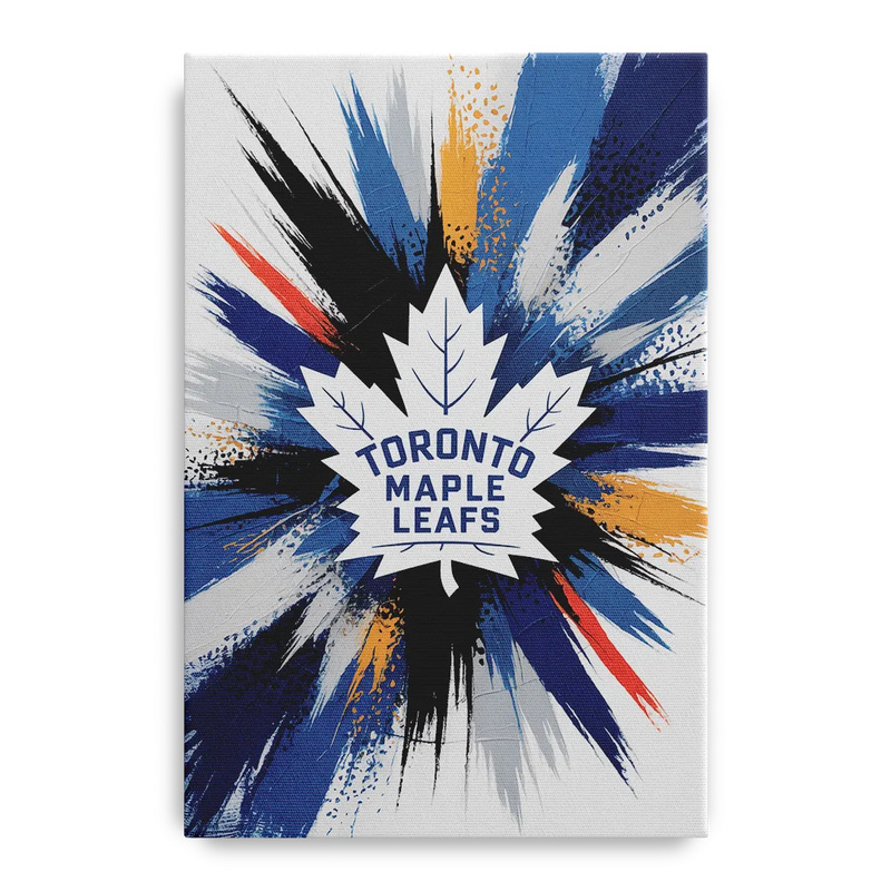 Toronto Maple Leafs Vibrant Abstract Wall Art Front - Canvas Wall Art