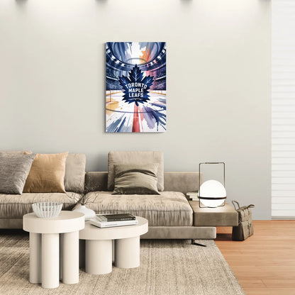 Toronto Maple Leafs Watercolor Emblem Art Print - Canvas Wall Art Living Room