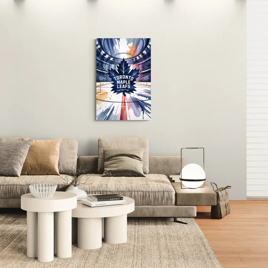 Toronto Maple Leafs Watercolor Emblem Art Print - Canvas Wall Art Living Room