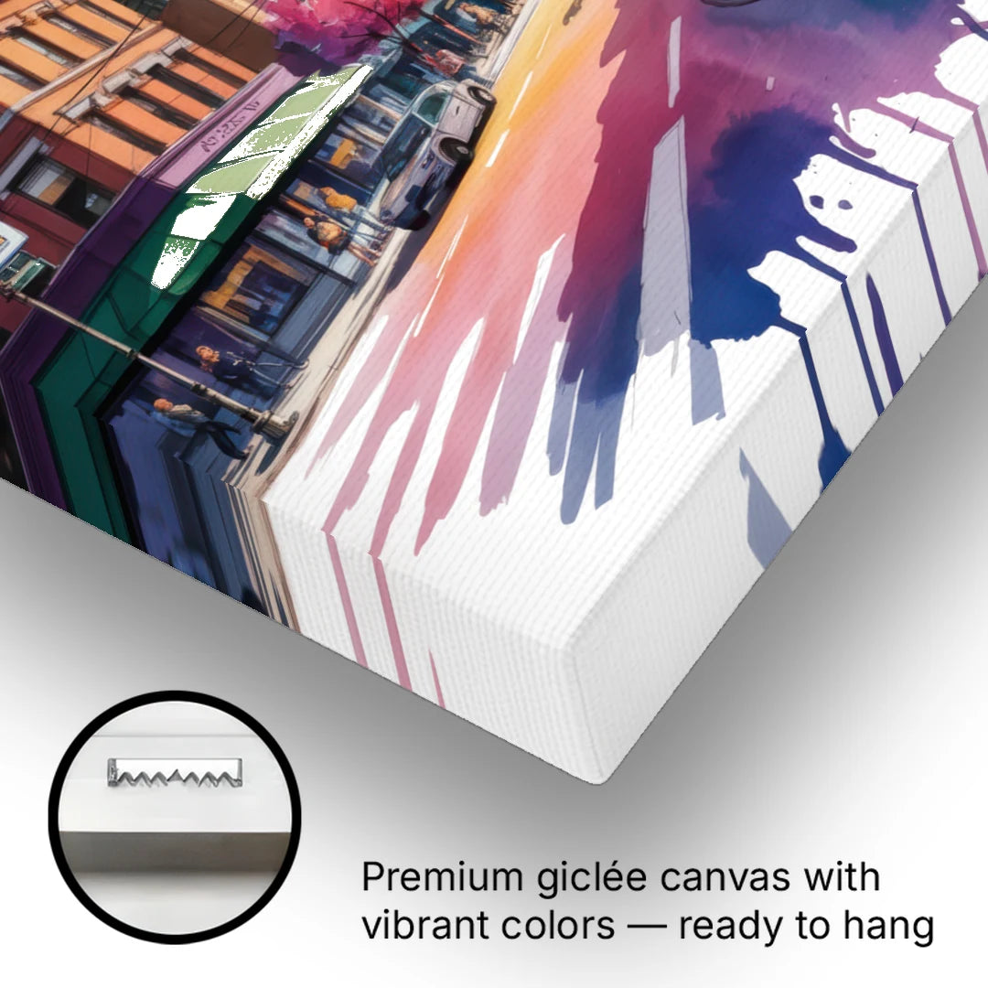 Toronto Queen Street West - Canvas Wall Art - Gallery Wrap Corner