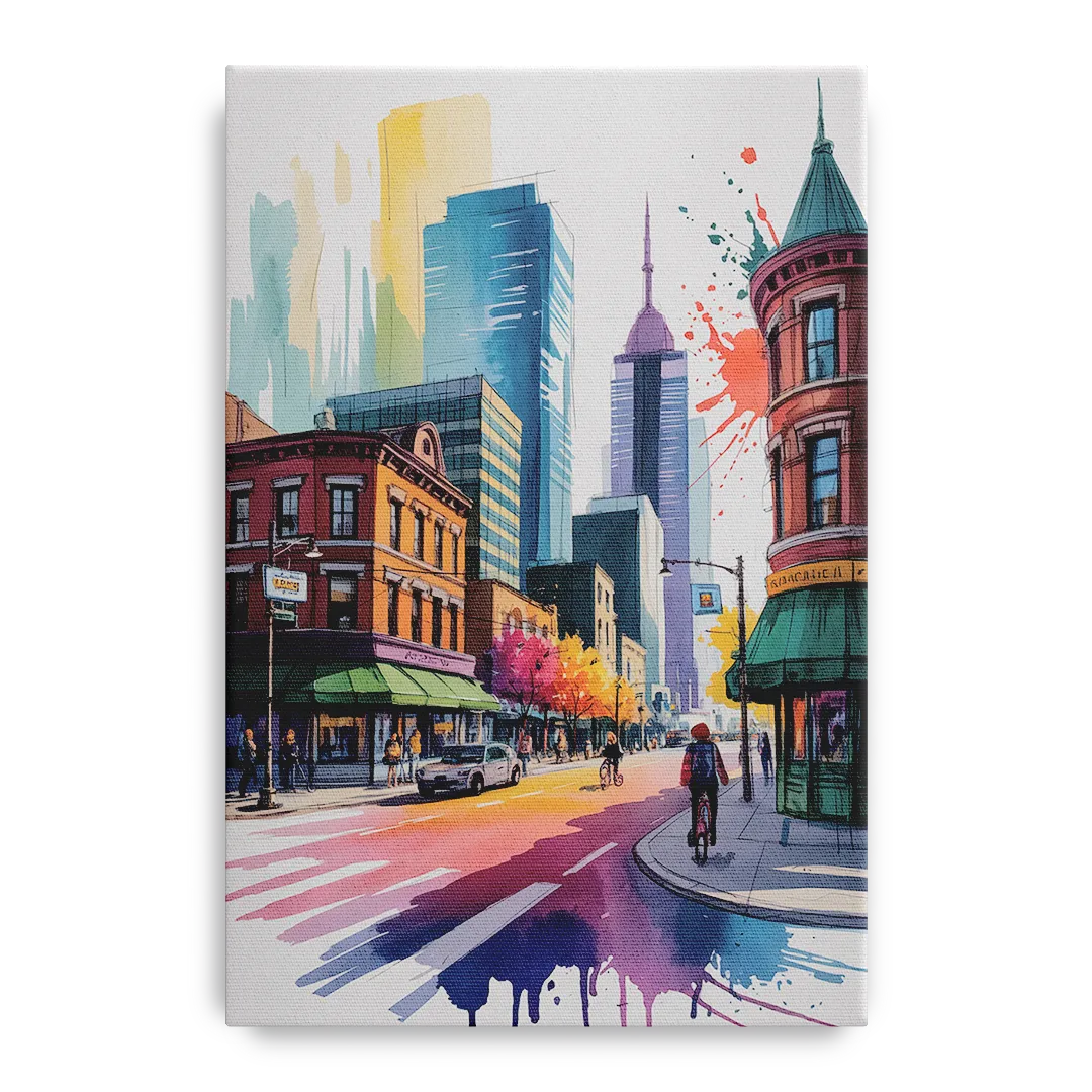 Toronto Queen Street West Front - Canvas Wall Art