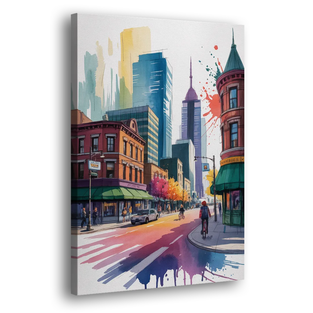 Toronto Queen Street West Side - Canvas Wall Art