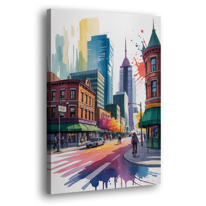 Toronto Queen Street West Side - Canvas Wall Art