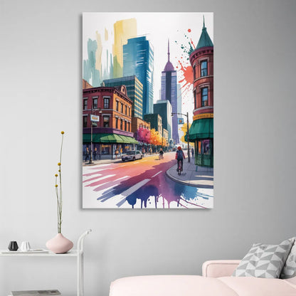 Toronto Queen Street West Sitting Room - Canvas Wall Art