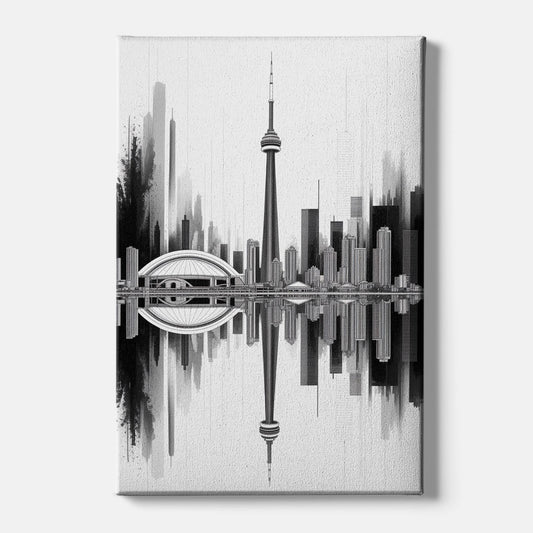 Toronto Skyline Black and White - Canvas Wall Art