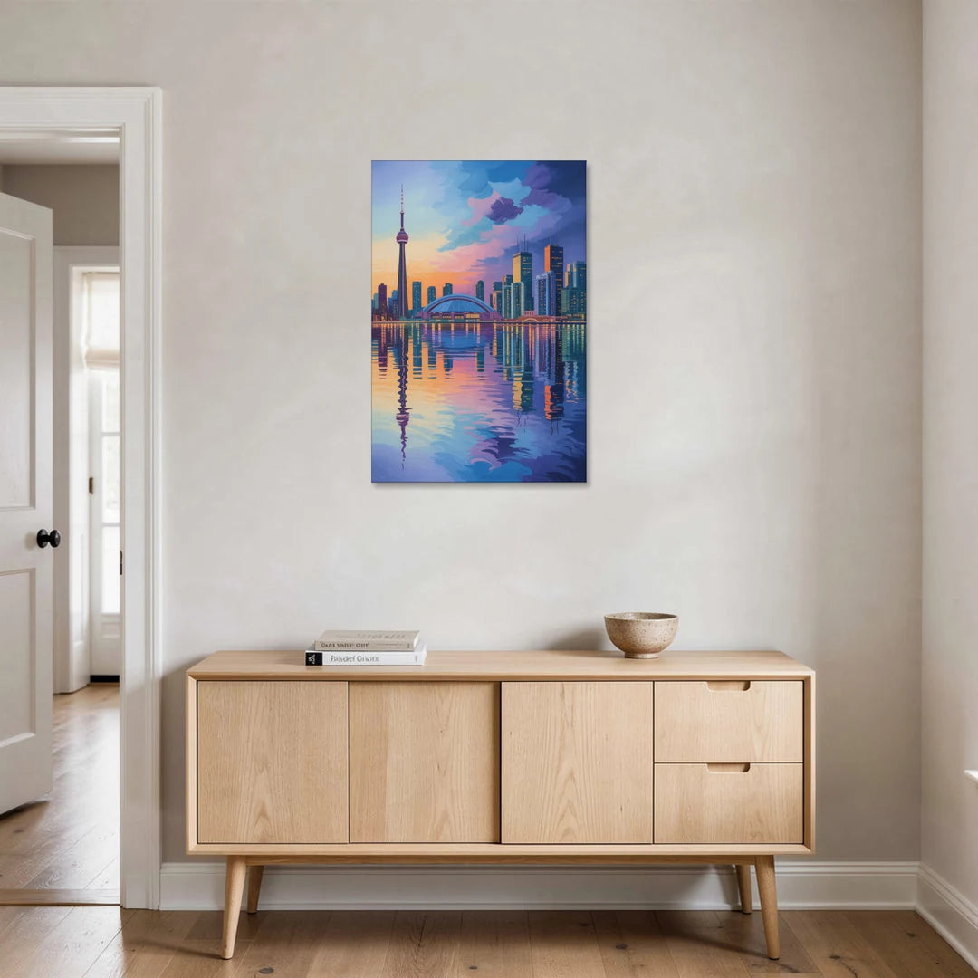Toronto Skyline Evening Glow - Canvas Wall Art - Coffee Table - 24x36