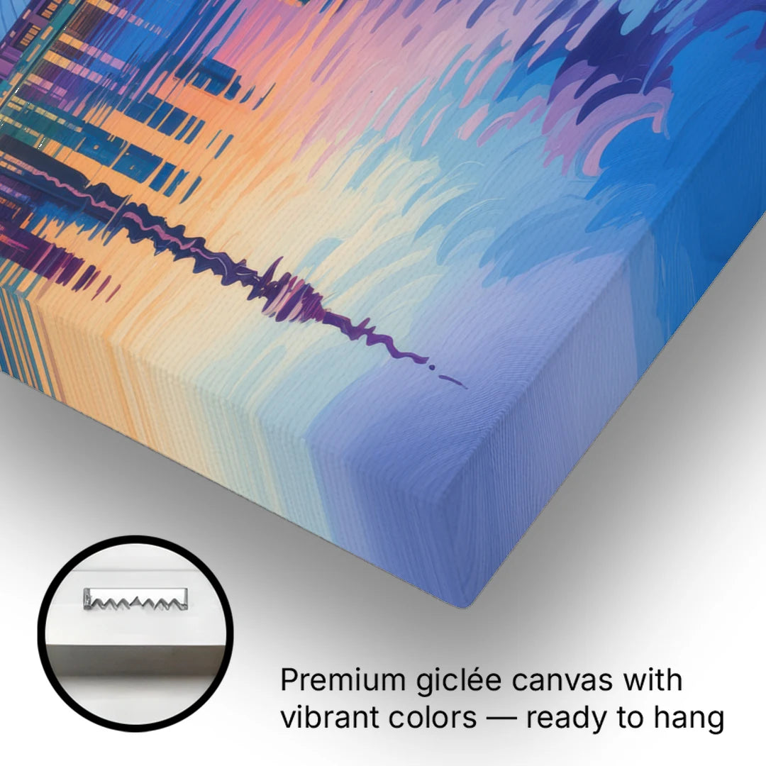 Toronto Skyline Evening Glow - Canvas Wall Art - Gallery Wrap Corner