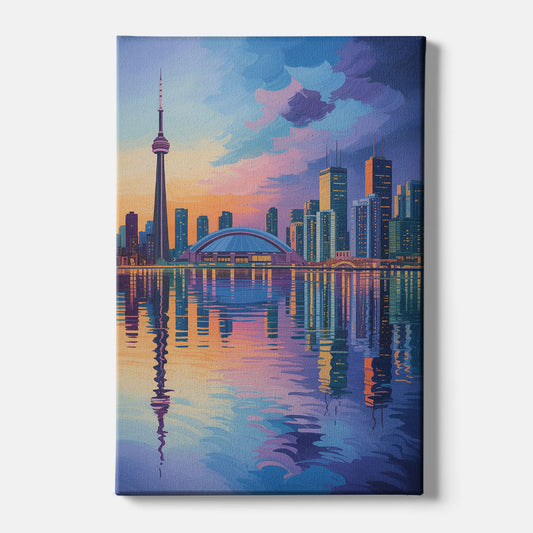 Toronto Skyline Evening Glow - Canvas Wall Art