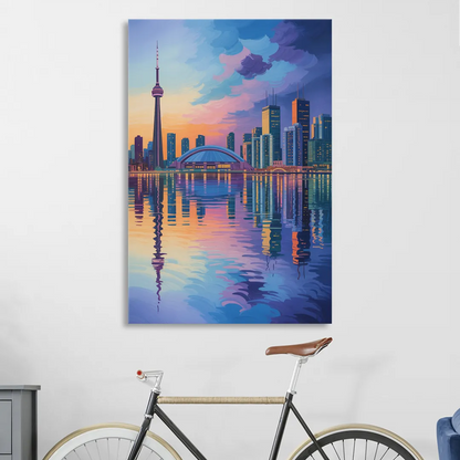 Toronto Skyline Evening Glow Sitting Room - Canvas Wall Art