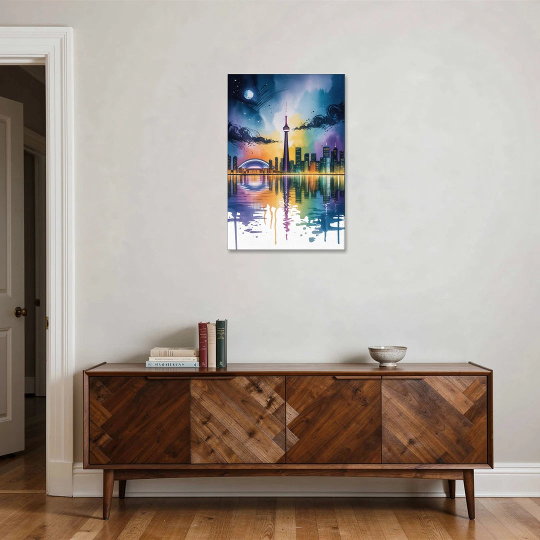 Toronto Skyline at Night - Canvas Wall Art - Coffee Table - 24x36