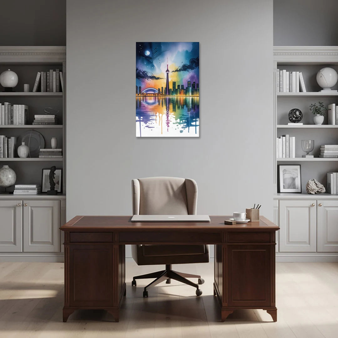 Toronto Skyline at Night - Canvas Wall Art - Office - 24x36