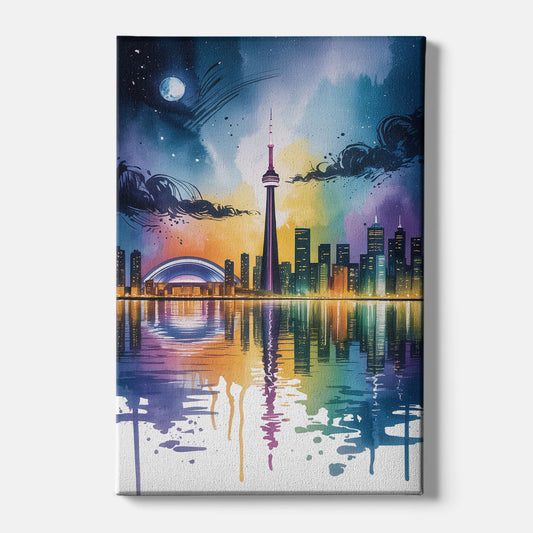 Toronto Skyline at Night - Canvas Wall Art