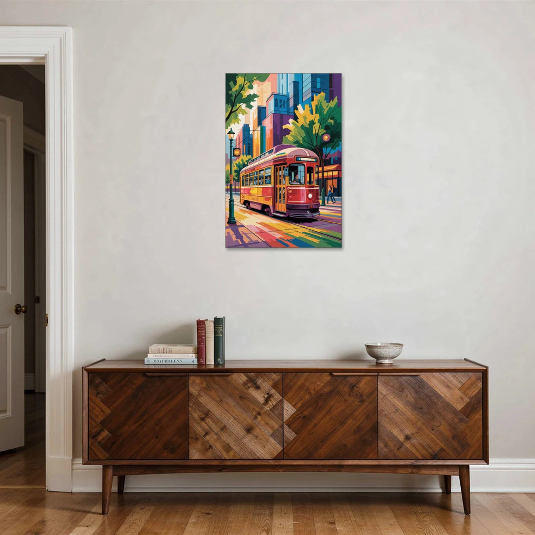 Toronto Streetcar Vintage - Canvas Wall Art - Coffee Table - 24x36