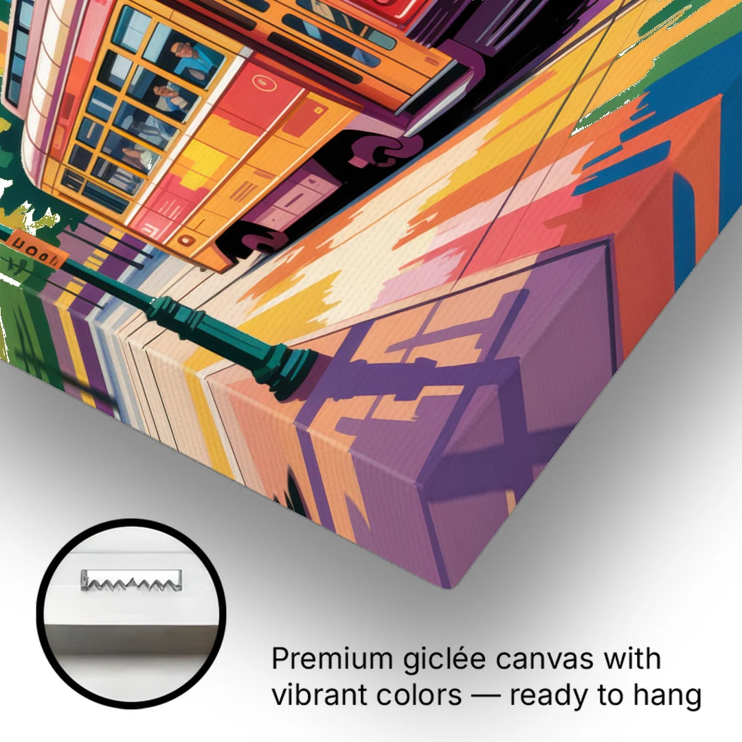 Toronto Streetcar Vintage - Canvas Wall Art - Gallery Wrap Corner