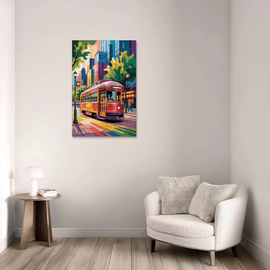 Toronto Streetcar Vintage - Canvas Wall Art - Sofa - 24x36