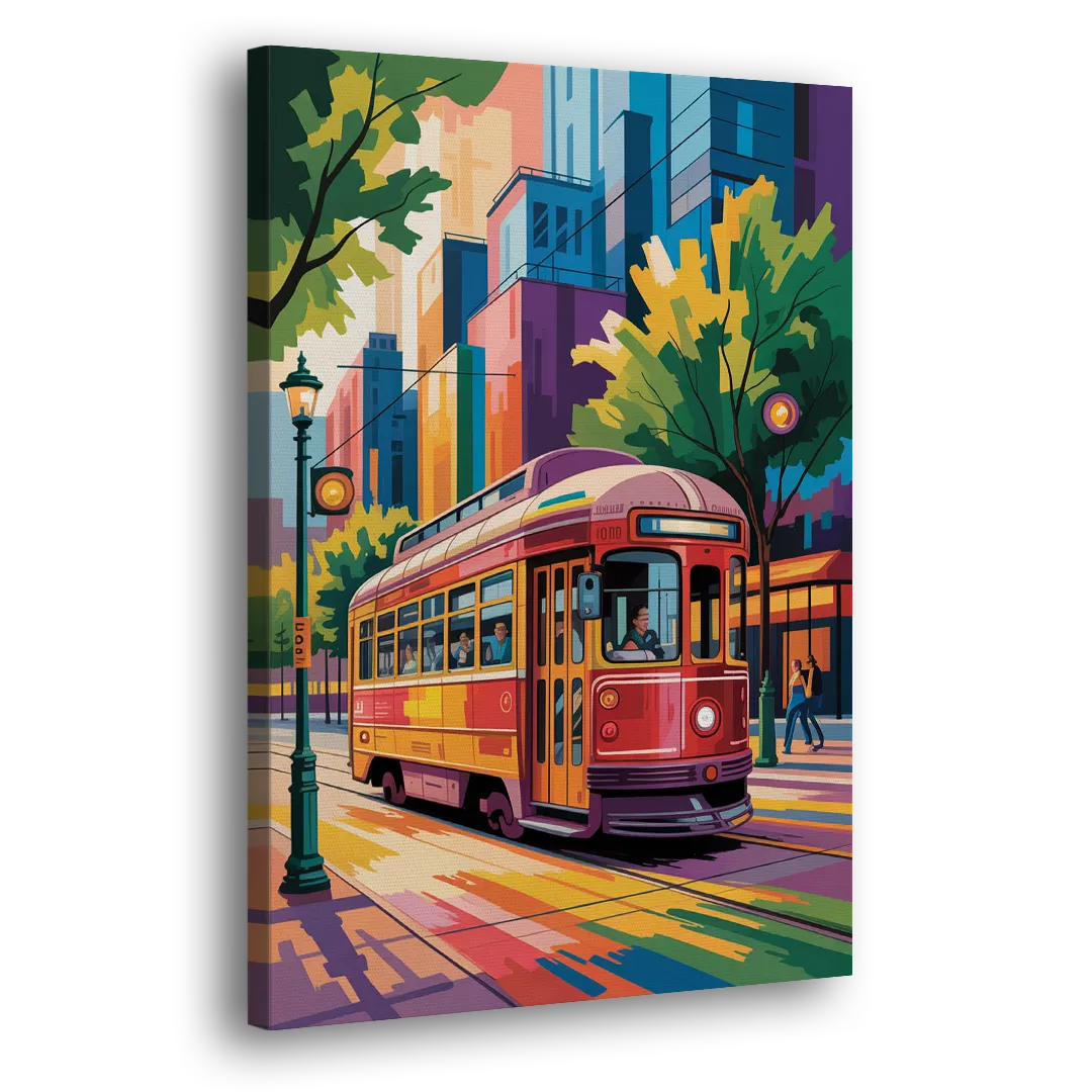 Toronto Streetcar Vintage Side - Canvas Wall Art