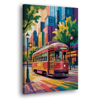 Toronto Streetcar Vintage Side - Canvas Wall Art