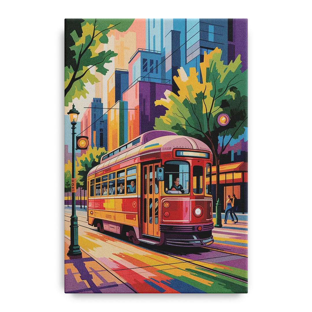Toronto Streetcar Vintage Front - Canvas Wall Art
