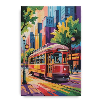 Toronto Streetcar Vintage Front - Canvas Wall Art