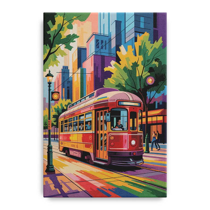 Toronto Streetcar Vintage Front - Canvas Wall Art