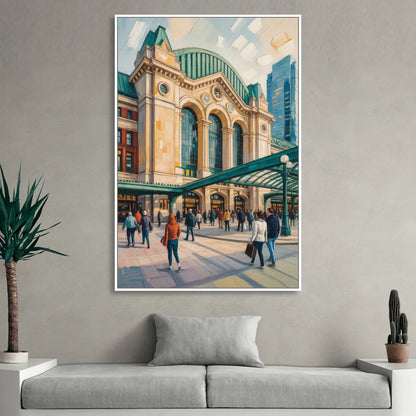 Toronto Union Station Sitting Room - White Canvas Wall Art