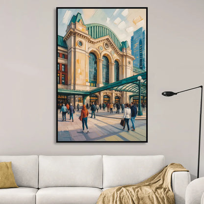 Toronto Union Station Sitting Room - Black Canvas Wall Art